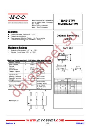 BAS16TW datasheet  